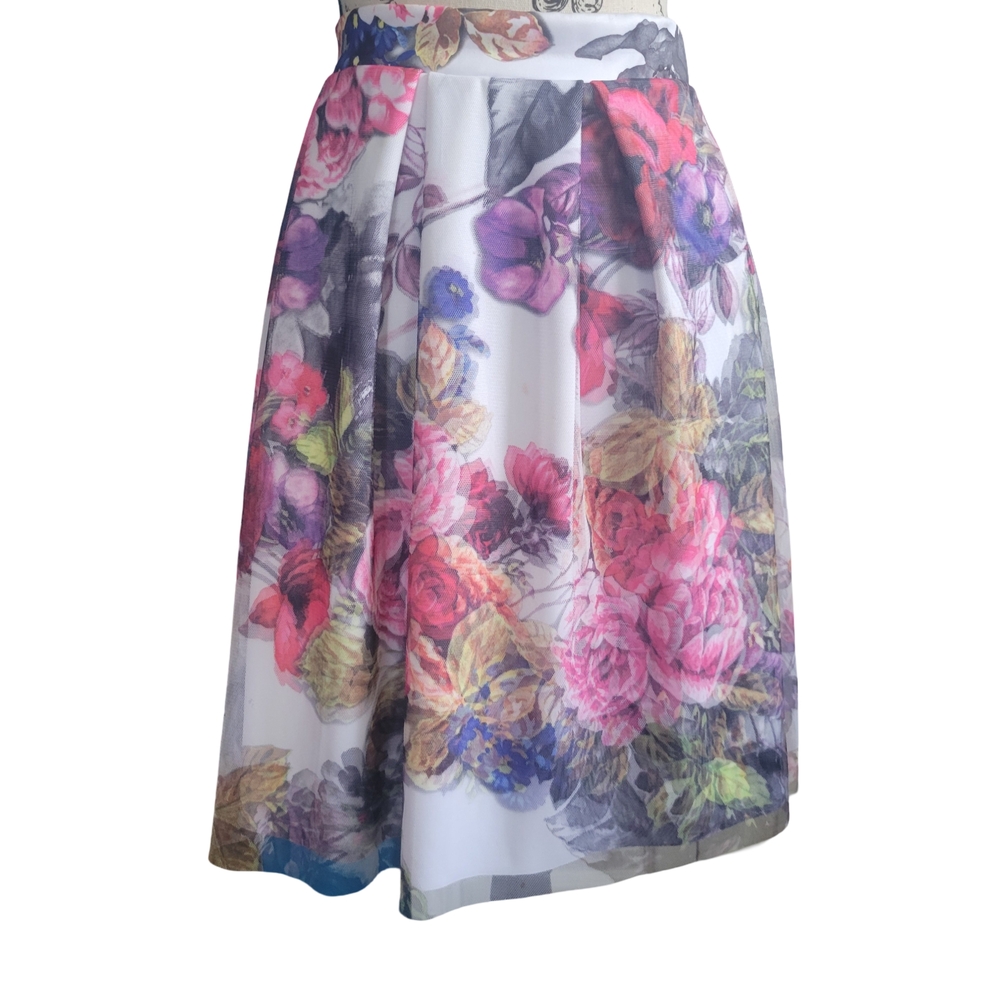 Purple and Pink Asymmetrical A-Line Skirt for Cocktail